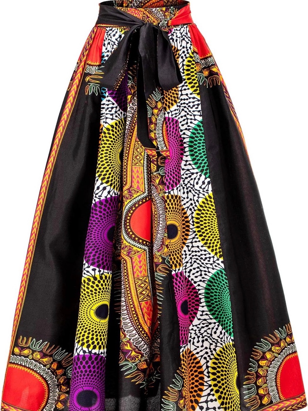 Shenbolen Handmade African Wax Print Maxi Skirt | One Size S–XXL